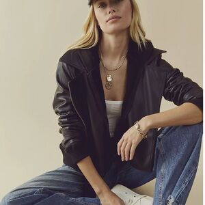Free People It Girl Faux Leather Blazer